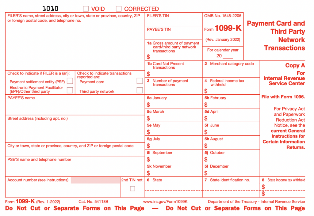 Form 1099-K for online sellers
