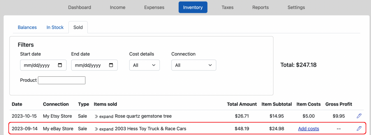 Items Sold Form Accounting for personal item sales that are included in your 1099-K ...