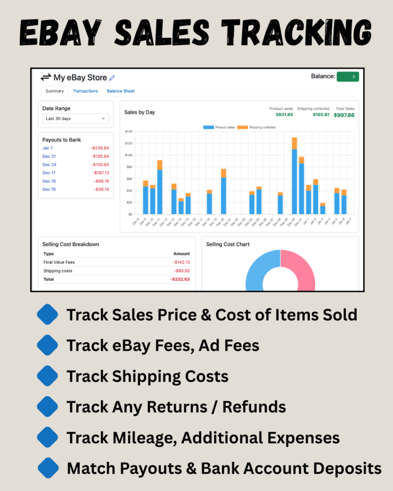 eBay Sales Tracking - Seller Ledger